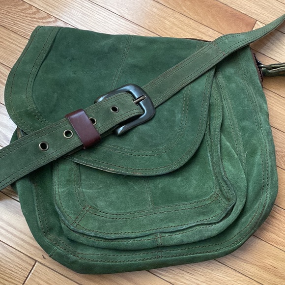 Lucky brand Vintage inspired green suede leather bag ! - Picture 5 of 5